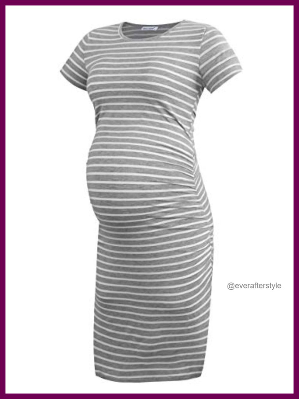 Short Sleeve Maternity Dress Rayon Ruched Pregnancy Casual